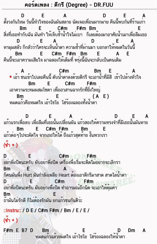 คอร์ดเพลง ดีกรี ง่ายๆ