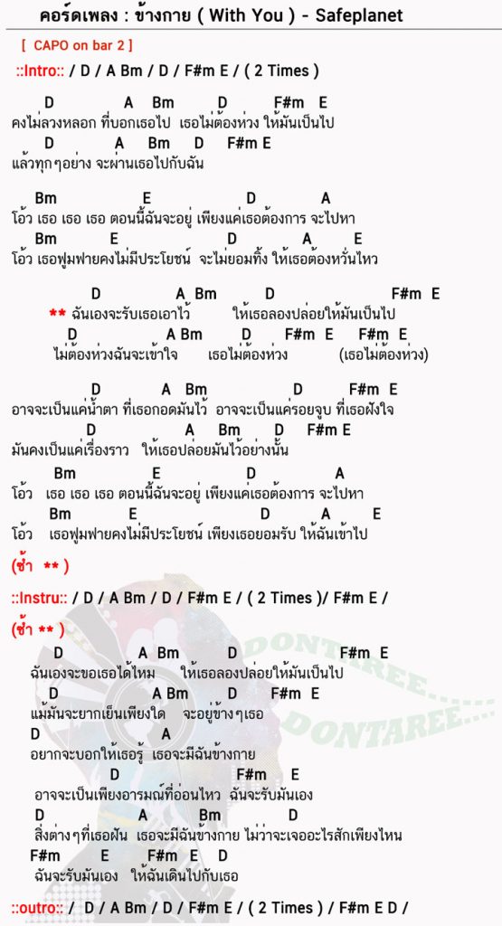 คอร์ดเพลง ข้างกาย ง่ายๆ